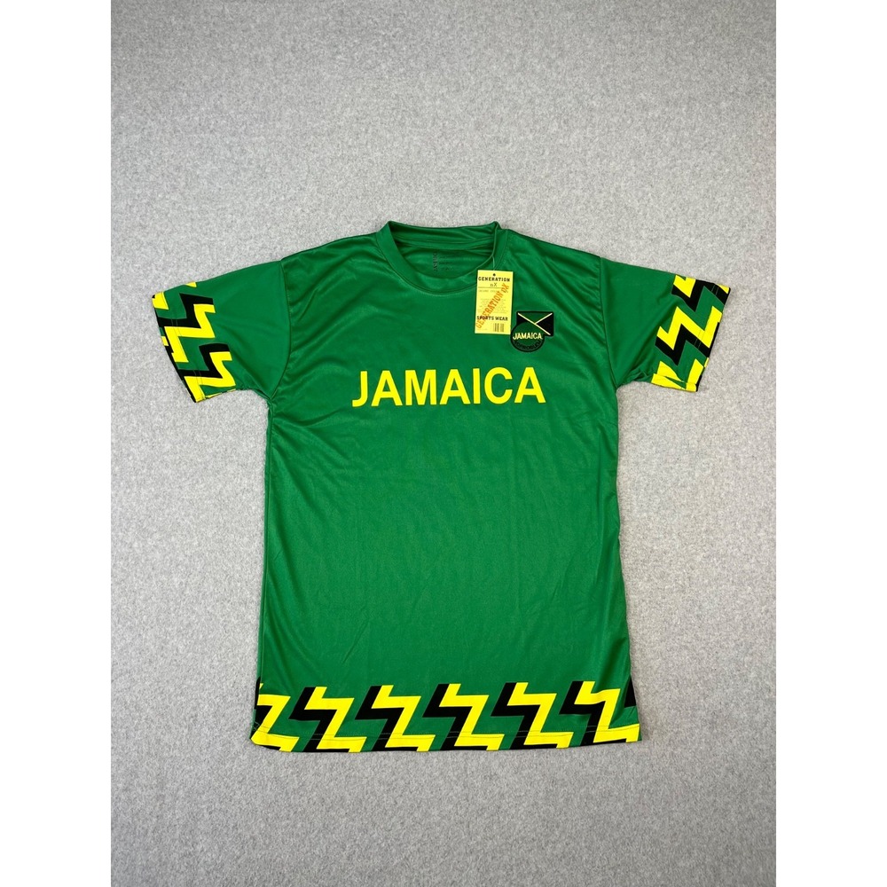 Jamacia National‎ Soccer Jersey Mens M Green Yellow Short Sleeve Futbol
